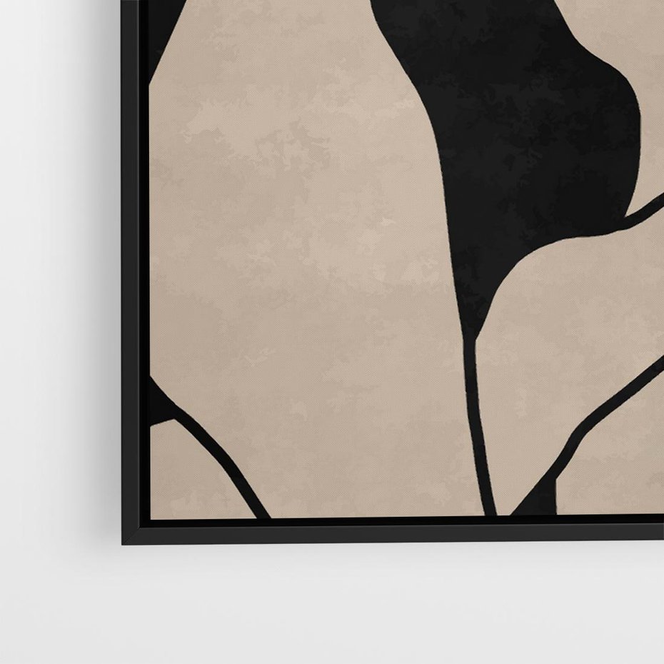 Obraz w ramie 50x50 - Nocne Pochłonięcia - abstrakcyjne linie, mroczny plakat - rama czarna