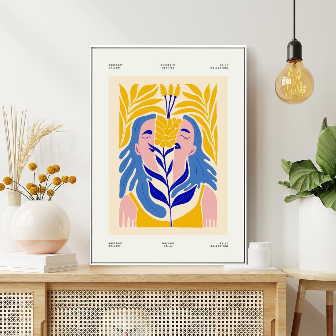 Obraz w ramie 70x100 - Roztopione Granice - nowoczesna sztuka, abstrakcja - rama biała