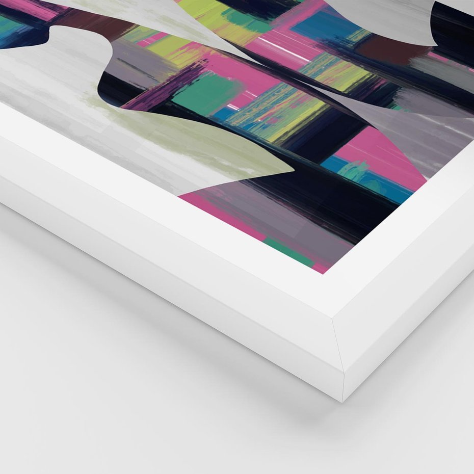 Plakat w ramie 30x40 - Nowa Era - abstrakcyjny plakat, nowoczesna sztuka - rama biała