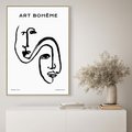 Obraz w ramie 50x70 - Rozbijające Granice Boho - boho sztuka, twarze - rama drewno