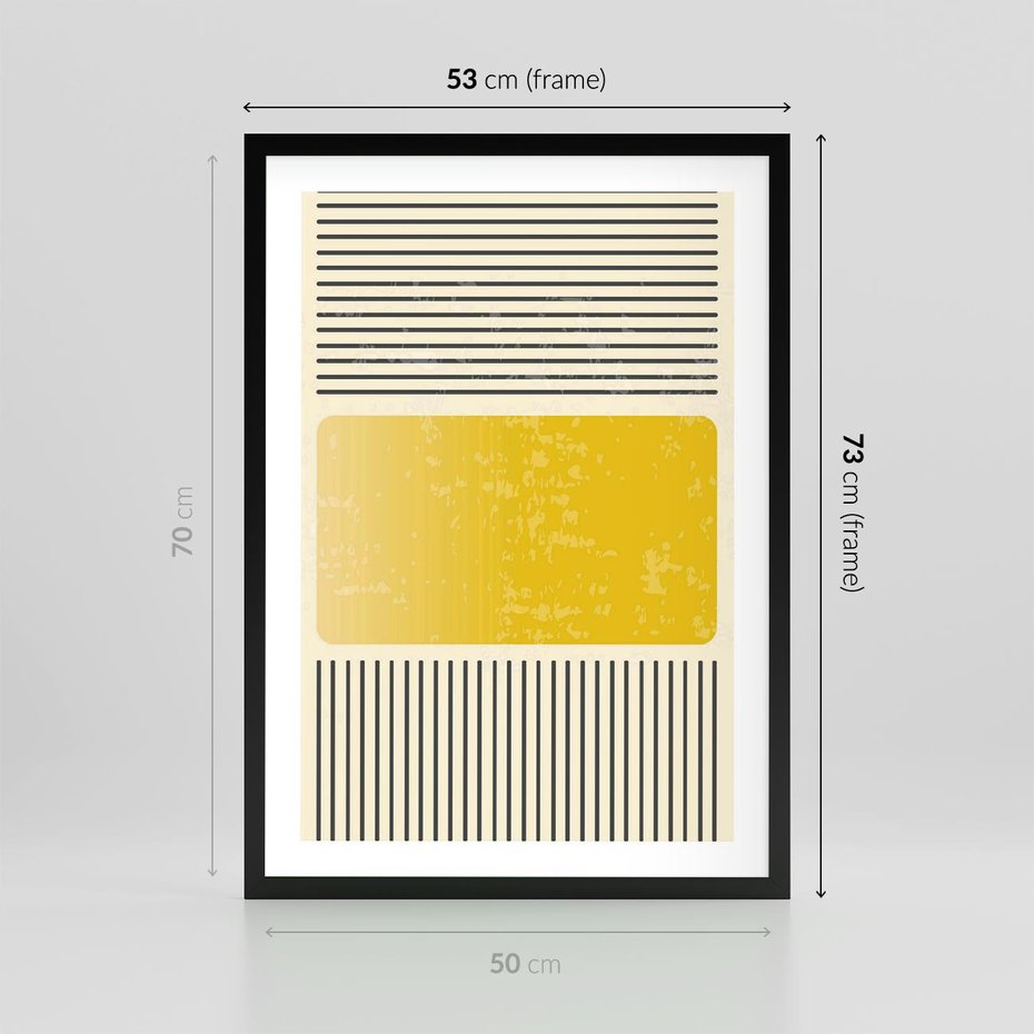 Plakat w ramie 50x70 - Geometryczna Harmonia - geometria, nowoczesny plakat - rama czarna