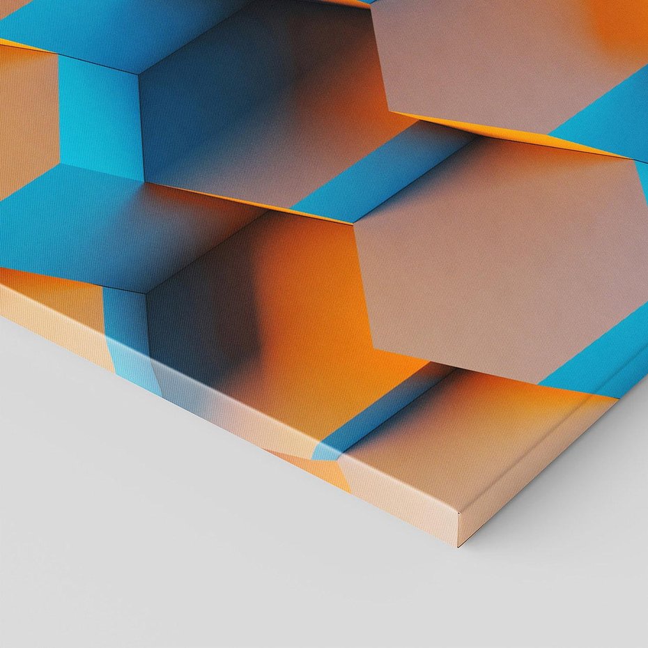 Obraz na płótnie 140x70 - Trójwymiarowa Gra - geometryczna, 3D