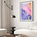 Plakat w ramie 30x40 - Migocące Granice Kształtów - abstrakcyjny plakat, pastelowe kolory - rama czarna