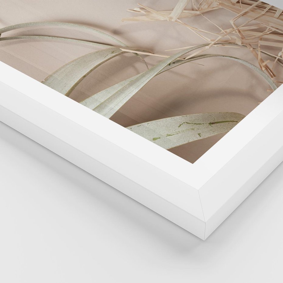 Plakat w ramie 40x50 - Boho urok suchych liści - suche, liście - rama biała
