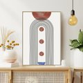 Obraz w ramie 50x70 - Symfonia Kształtów - nowoczesny plakat, styl midcentury - rama drewno