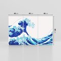 Obraz na płótnie 120x80 - Fala Japandi - wielka fala w Kaganawie, obraz Hokusai