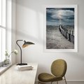 Plakat bez ramy 30x40 - Burzowy pomost na plaży - plaża, pomost