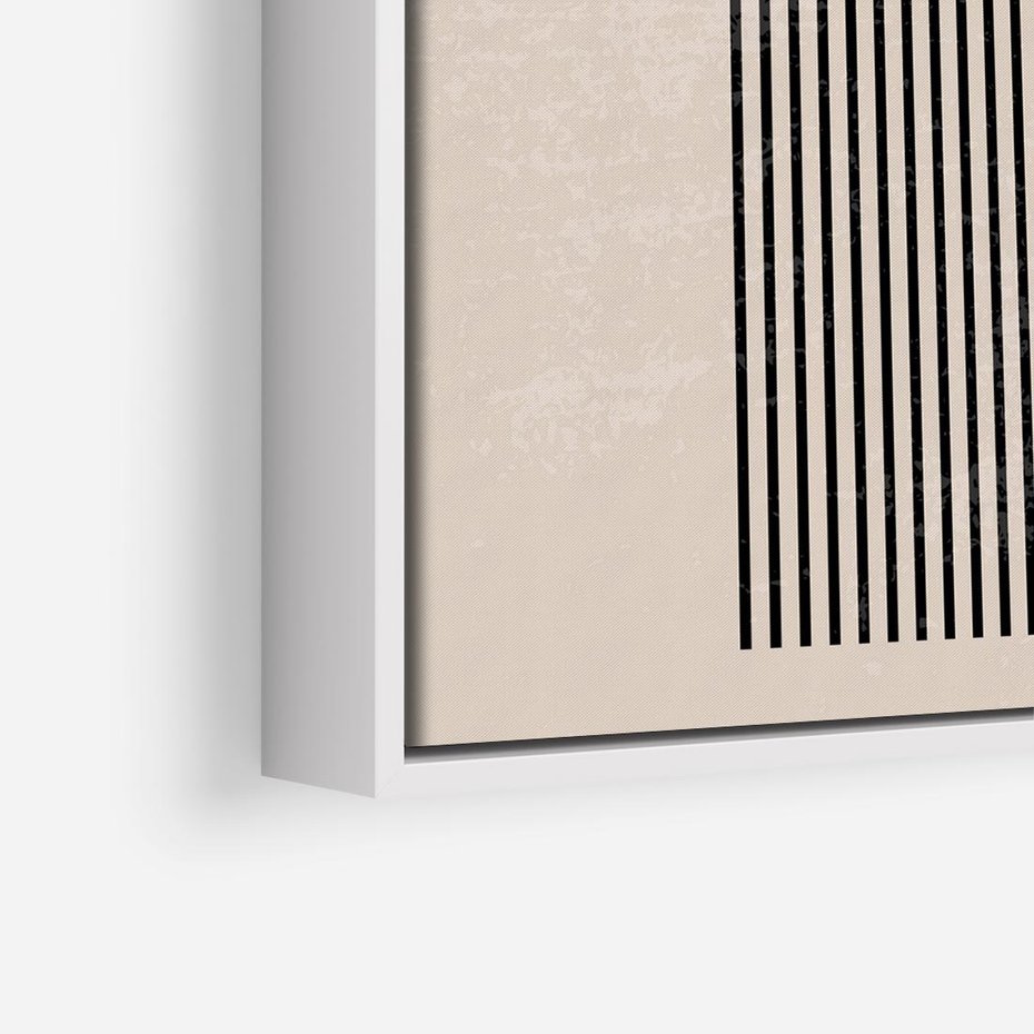 Obraz w ramie 50x50 - Migocące Echa - abstrakcyjne linie, geometria - rama biała