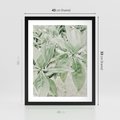 Plakat w ramie 40x50 - Jasnozielone Liście w Kompozycji - liście, jasna zieleń - rama czarna
