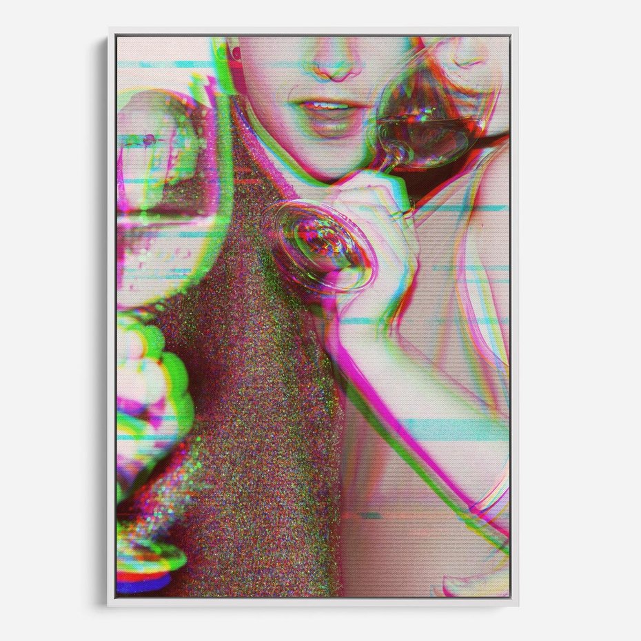 Obraz w ramie 80x120 - Zakochani na Kliszy - zdjecie, stara prześwietlona klisza - rama biała