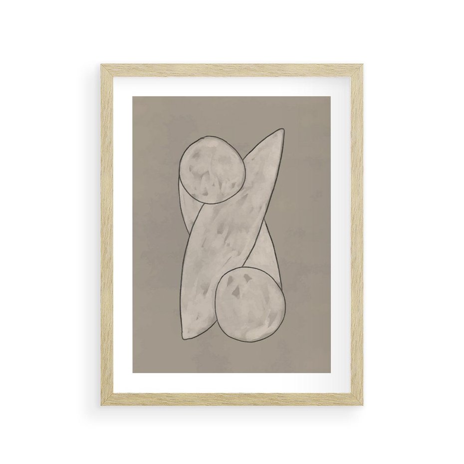 Plakat w ramie 30x40 - Zaklęte Anomalie - nowoczesna geometryczna sztuka, loftowe wnętrze - rama drewno
