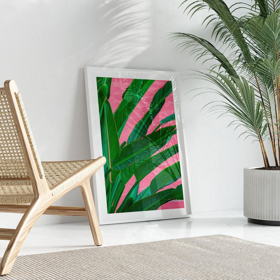 Plakat bez ramy 21x30 - Odezwij się do przeszłości - liście, retro