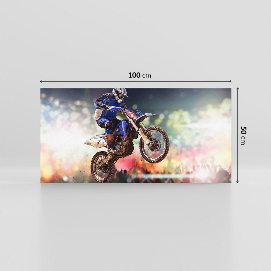 Obraz na płótnie 100x50 - Adrenalina na motocyklu cross - motocykl, cross