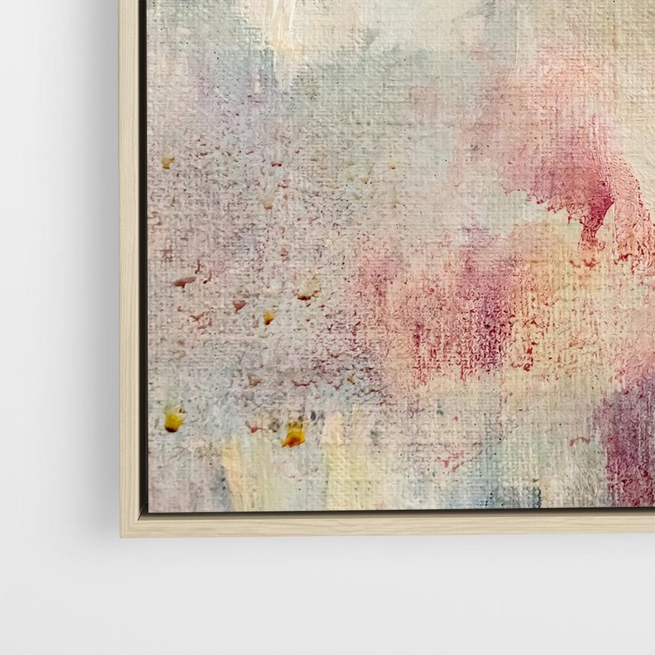 Obraz w ramie 80x80 - Miękka Melodia Pasteli - olejne płótno, pastelowe kolory - rama drewno