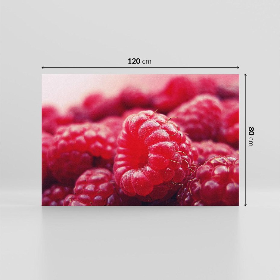 Obraz na płótnie 120x80 - Maliny Soczysta Eksplozja - maliny, owoce