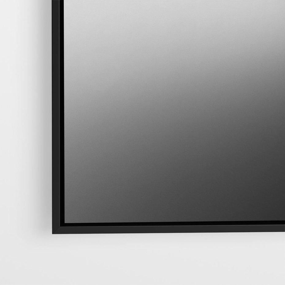 Obraz w ramie 70x50 - Mglista Perspektywa - czarno biała fotografia, drewniany pomost na jeziorze - rama czarna