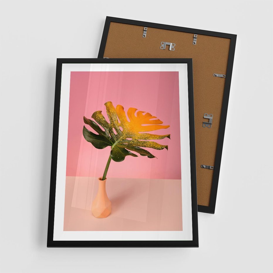 Plakat w ramie 50x70 - Egzotyczna monstera - monstera, liść - rama czarna