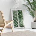 Plakat w ramie 40x50 - Zielone Wielkości: Zbliżenie Liścia - zbliżenie duz liść, jasna zieleń - rama biała