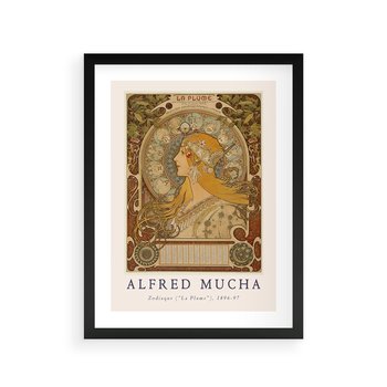 Plakat w ramie 30x40 - Mucha: Reprodukcja i Typografia na Plakacie - reprodukcja, alfons mucha - rama czarna