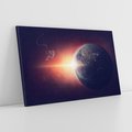 Obraz na płótnie 100x70 - Kosmiczne spotkanie: ziemia i słońce - kosmos, ziemia