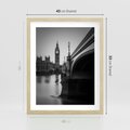 Plakat w ramie 40x50 - Majestatyczny Big Ben w Londynie - Londyn, most - rama drewno