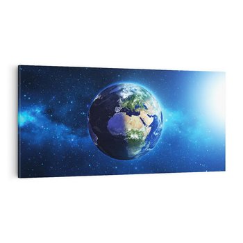 Obraz na płótnie 140x70 - Kosmiczna podróż: Ziemia jako planeta - kosmos, ziemia