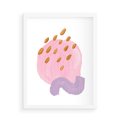 Plakat w ramie 50x70 - Migoczące Pastelowe Kształty - akwarela, minimalizm - rama biała