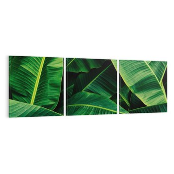 Obraz na płótnie 120x40 - Zaklęta roślinna ekspresja - liście bananowca, gęsto ułożone