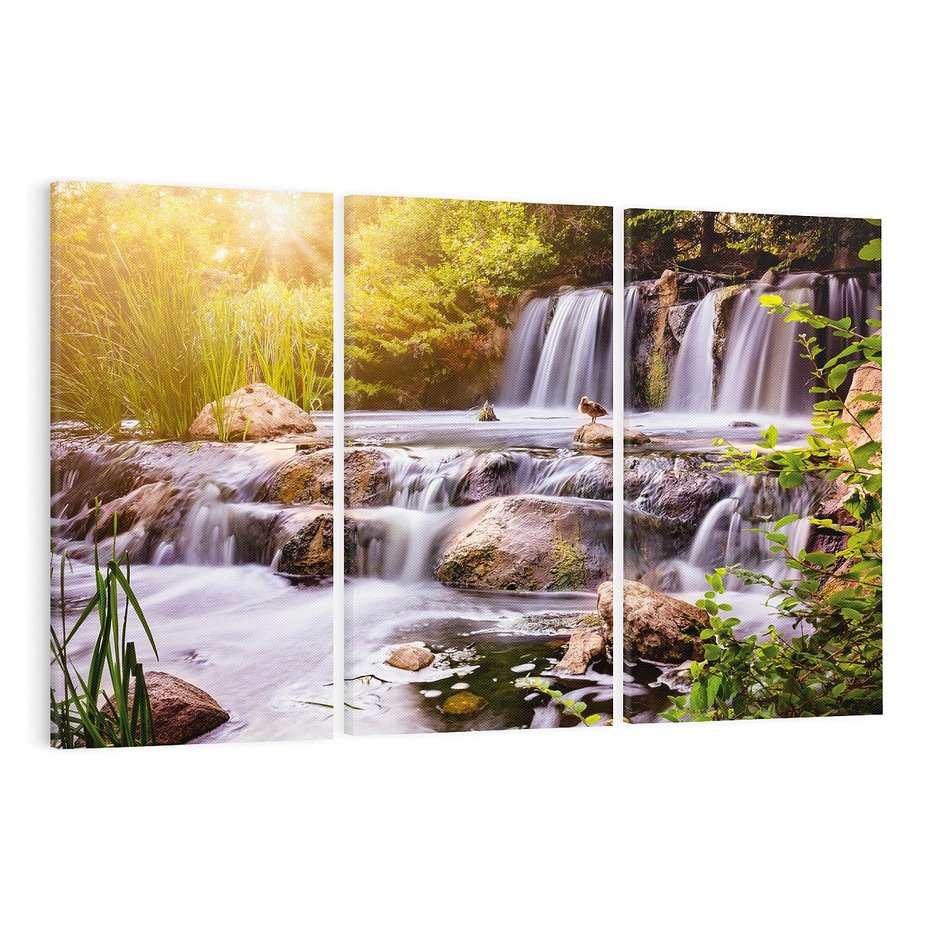 Obraz na płótnie 120x80 - Moc Natury - wodospad, rzeka