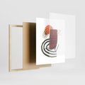 Plakat w ramie 40x50 - Boho Raj - abstrakcyjna sztuka, boho kształty - rama drewno