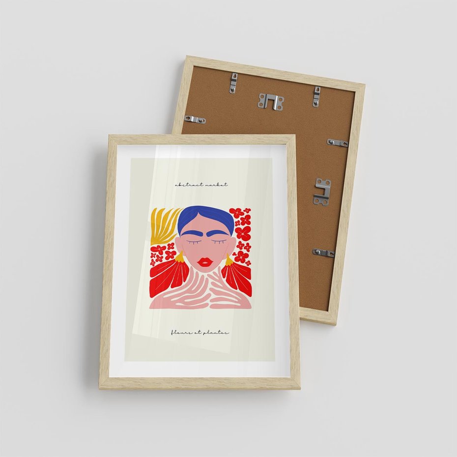 Plakat w ramie 30x40 - Bezgraniczne Rytmy - kobieta, sztuka abstrakcyjna - rama drewno