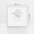 Obraz w ramie 50x50 - Rozkwitające Formy - szkic, minimalizm - rama biała
