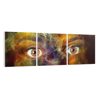 Obraz na płótnie 150x50 - Twarz w abstrakcji - twarz, abstrakcja