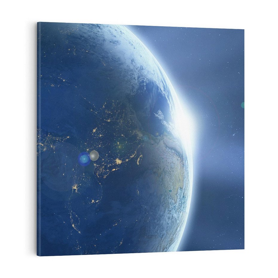 Obraz na płótnie 70x70 - Spotkanie księżyca i Ziemi - księżyc, ziemia