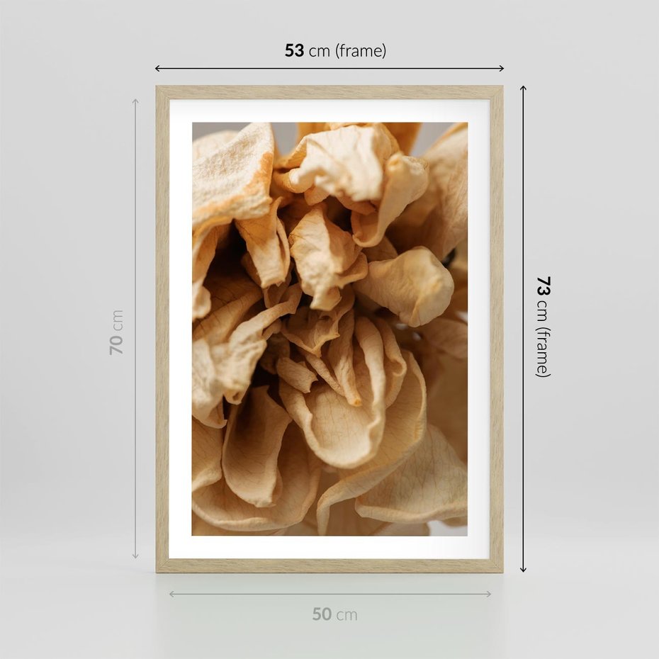 Plakat w ramie 50x70 - Zjawiskowe zasuszone kwiaty - zasuszone, kwiaty - rama drewno