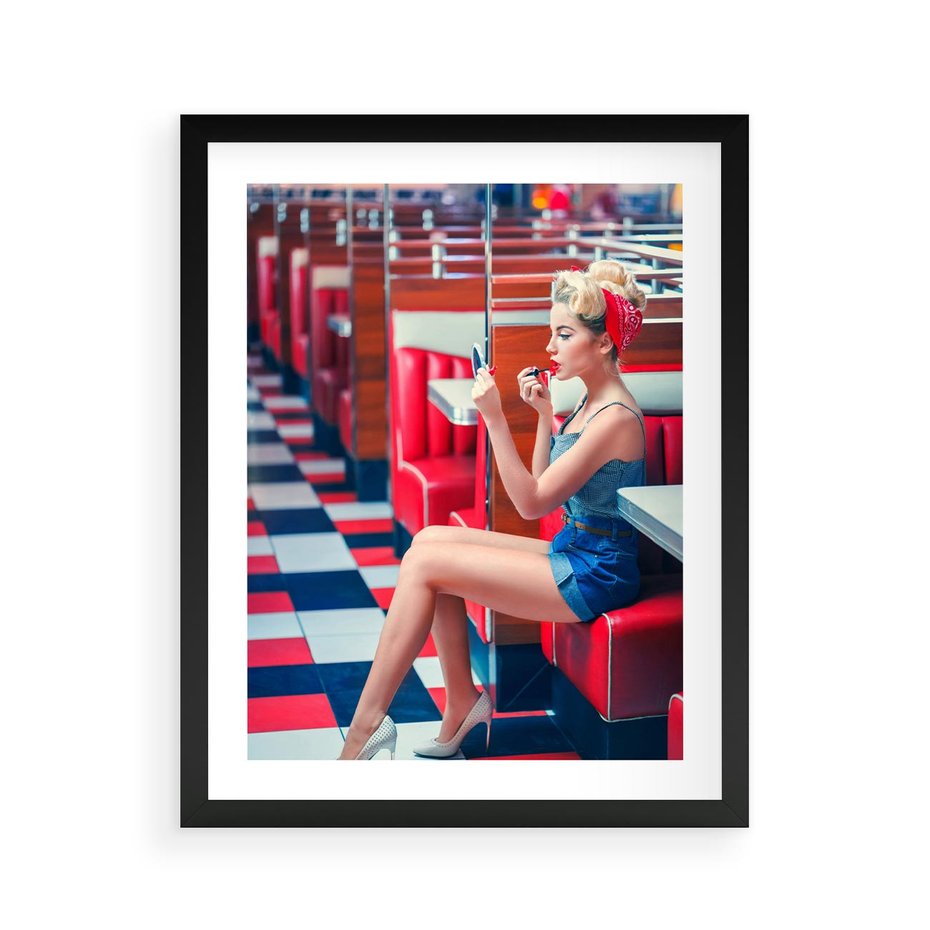 Plakat w ramie 40x50 - Ikoniczna Uroda - retro, Marylin Monroe - rama czarna