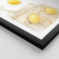 Plakat w ramie 30x40 - Cytrynowa Siatka - cytryny, materiałowa siatka - rama czarna
