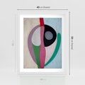 Plakat w ramie 40x50 - Wibracje Kolorów Marzeń - abstrakcyjne dziwne kształty, olejny obraz - rama biała