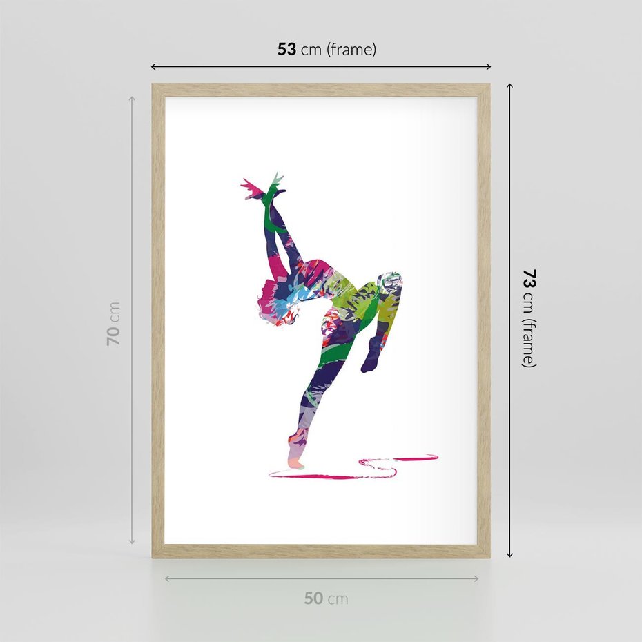 Plakat w ramie 50x70 - Taniec w akwareli - taniec, akwarela - rama drewno