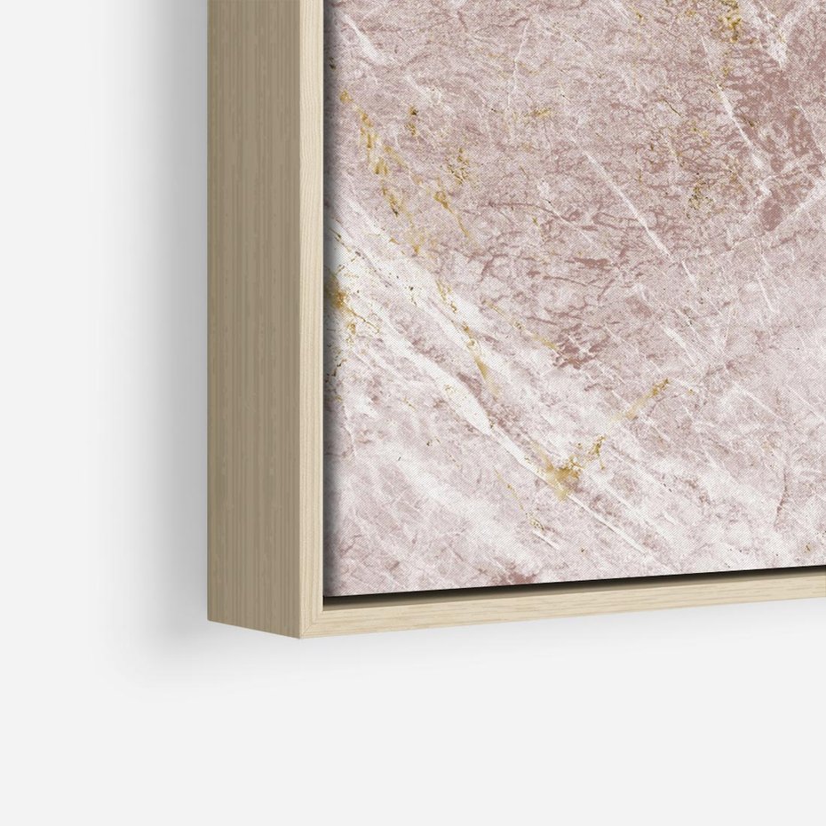 Obraz w ramie 80x80 - Wyjątkowa Stylizacja - marmur, złoto - rama drewno