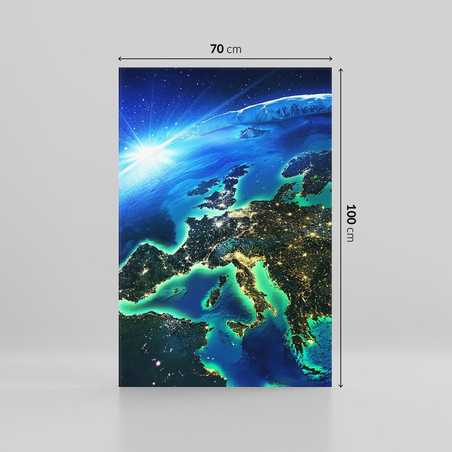 Obraz na płótnie 70x100 - Kosmiczna podróż: piękno Ziemi - kosmos, ziemia