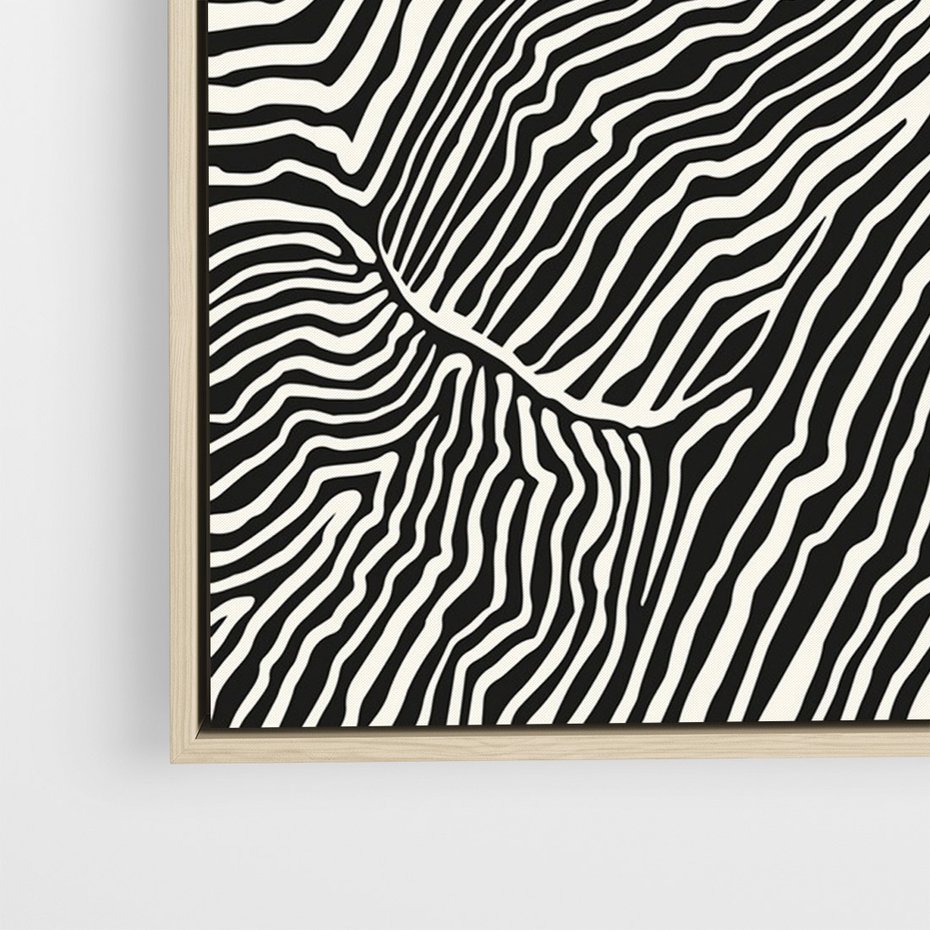Obraz w ramie 50x70 - Migoczące Kontury - boho plakat, rycina - rama drewno