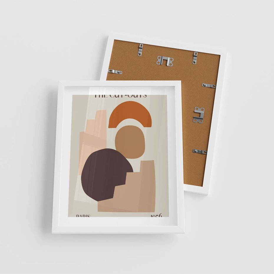 Plakat w ramie 40x50 - Boho Urok: Plakat z Kolorem Ziemi i Typografią - boho grafika, kolory ziemi - rama biała