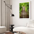 Plakat w ramie 40x50 - Magia Leśnej Ścieżki - ścieżka, w lesie - rama biała