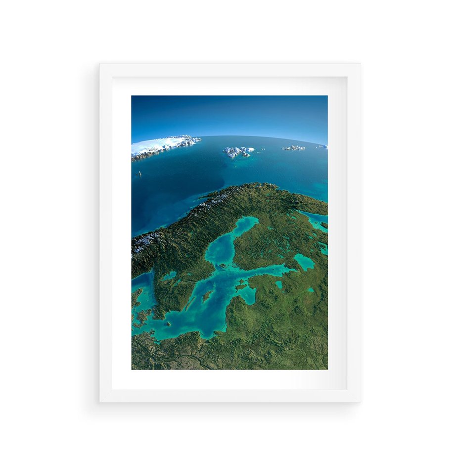 Plakat w ramie 30x40 - Beztroski widok na ocean - widok, ocean - rama biała