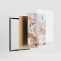 Zestaw obrazy w ramie 40x50 galeria - Róże, kwiaty, do, sypialni - rama czarna