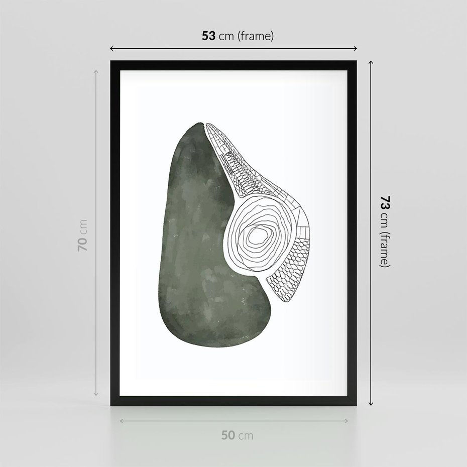 Plakat w ramie 50x70 - Owocowe Boho Inspiracje - minimalistyczny plakat, gruszka - rama czarna