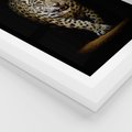 Plakat w ramie 30x40 - Elegancja lamparta - lampart, pantera - rama biała