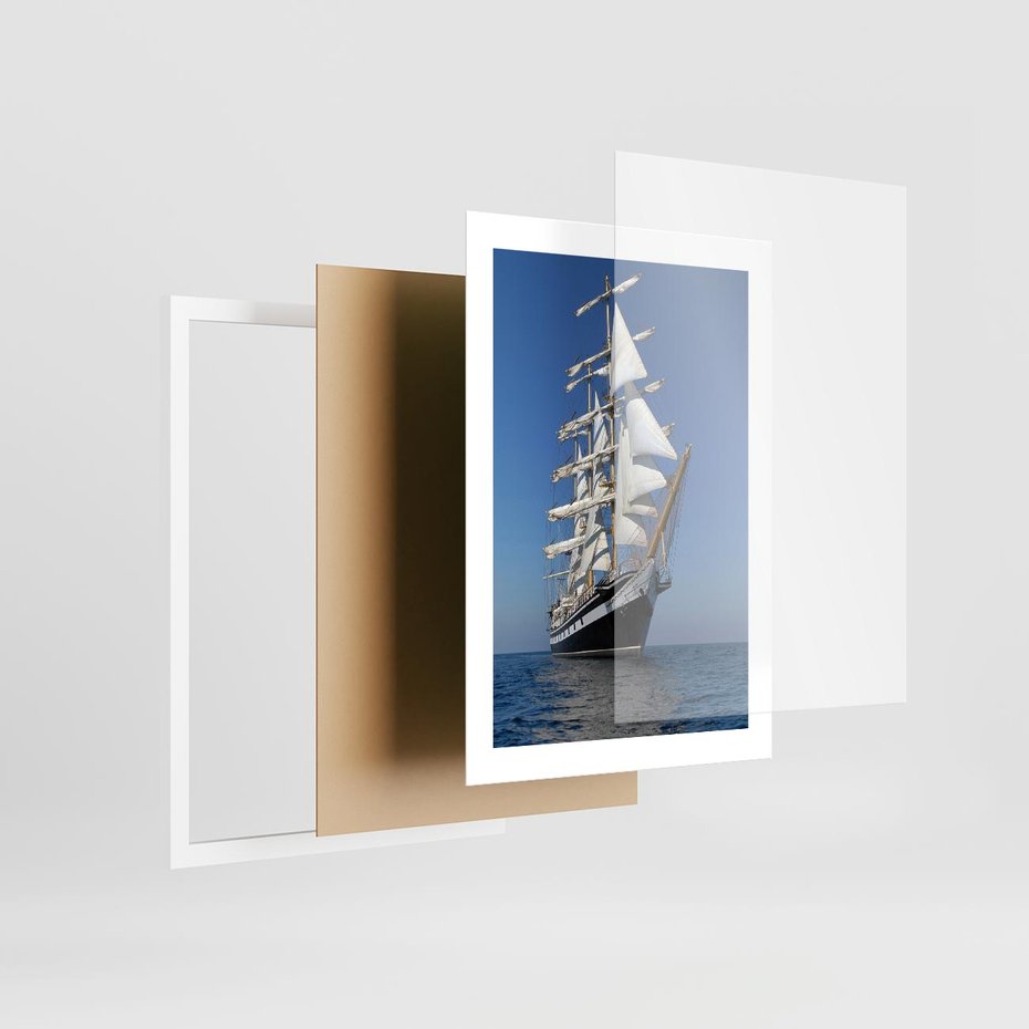 Plakat w ramie 30x40 - Podróż na Żaglowcu Przygody - żaglowiec, podróż - rama biała