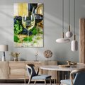 Obraz na płótnie 50x70 - Wino winogrona i kieliszki - wino, winogrona